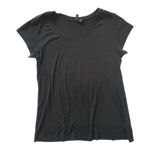 Cynthia Rowley Black Scoop Neck Tshirt Top XL